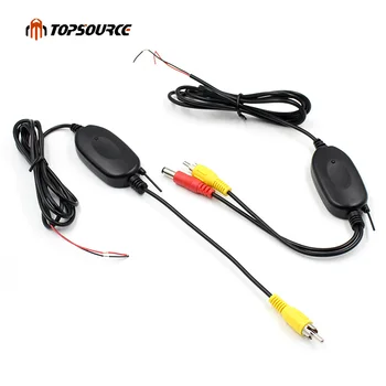 

TOPSOURCE 2019 2.4ghz Wireless RCA Video Transmitter Receiver Kit for Car DVD Monitor GPS RearView CCD Cam Reverse Backup Camera