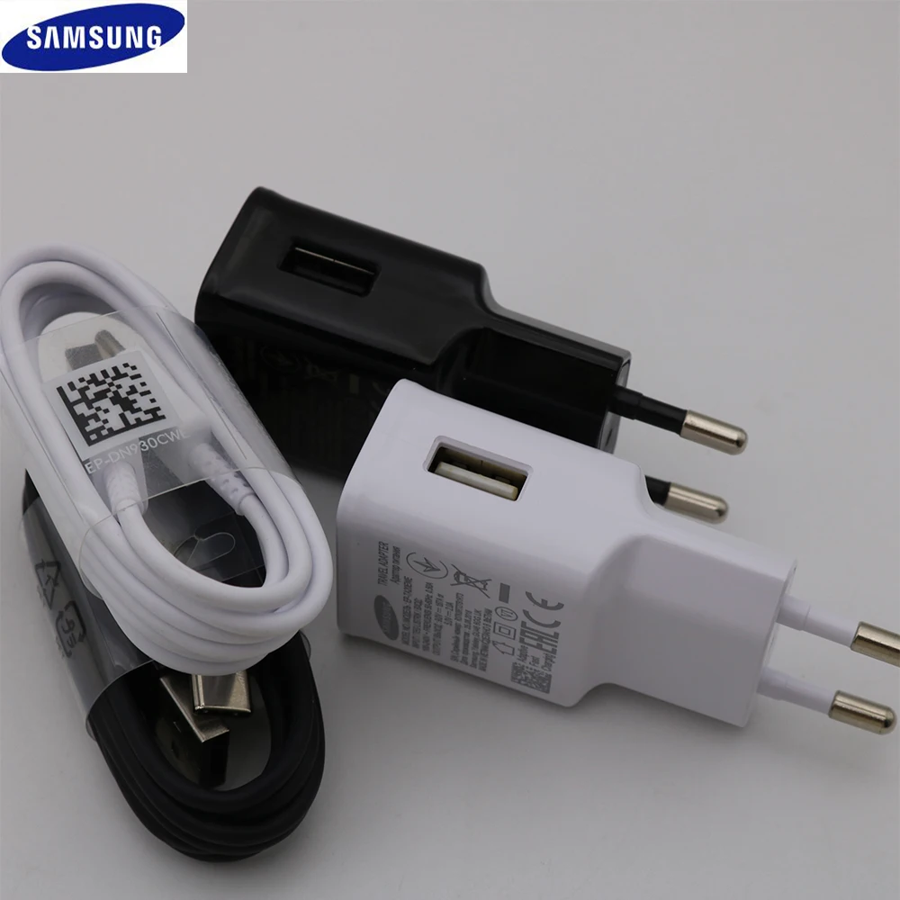 

Original Samsung EU US Fast Charger Wall USB Quick Adapter 1.2M Type C Cable For Galaxy S10 S8 S9 Plus Note 8 9 A3 A5 A7 2017
