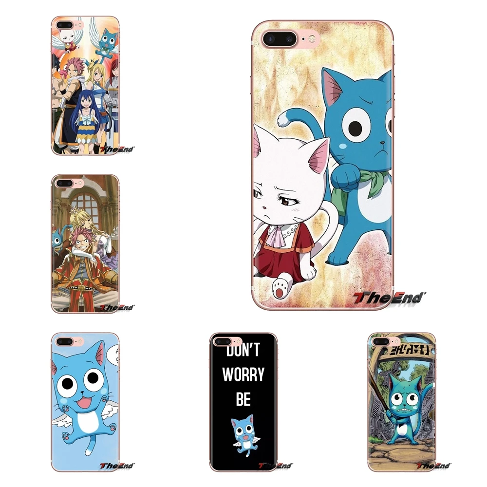 Чехол из ТПУ Happy Natsu flying cat Fairy Tail для Huawei G7 G8 P7 P8 P9 P10 P20 P30 Lite Mini Pro P Smart Plus 2017 2018 2019 |