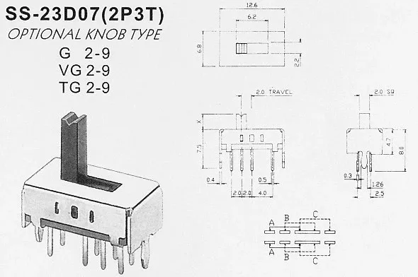 2/ pieza Negro 6/ pines a//a 2/ Posici/ón DPDT Boot Interruptor Basculante 250/ V//16/ A 125/ V//20/ A AC
