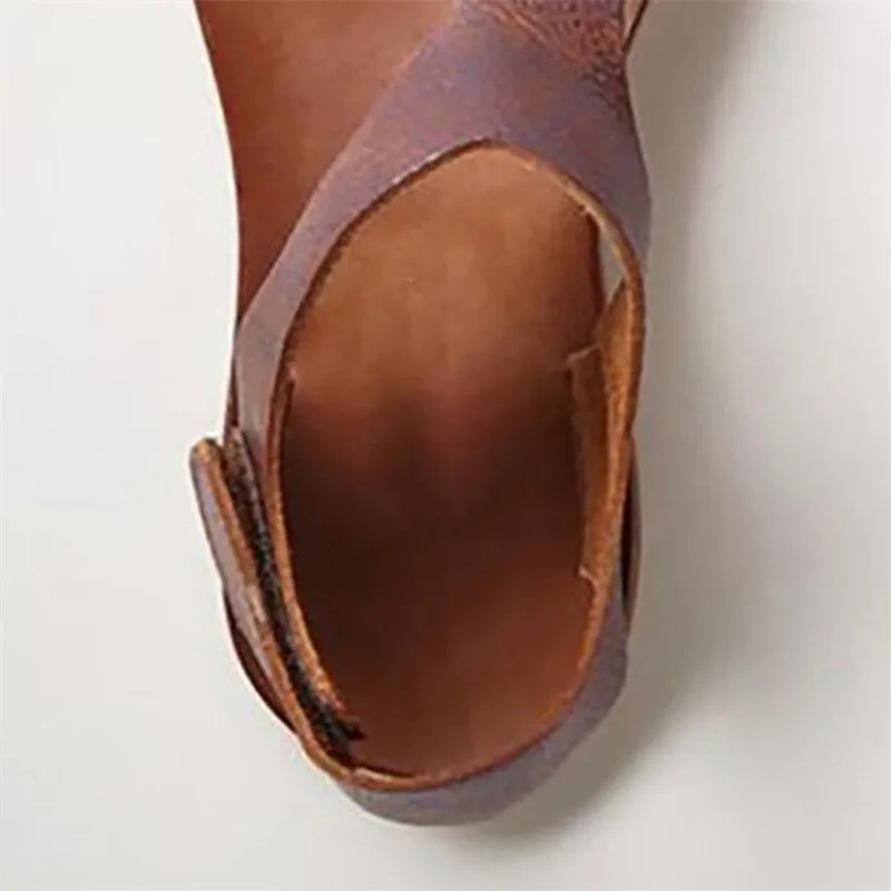 Летние женские босоножки Повседневное Ремешок на щиколотке на плоской подошве в римском стиле туфли с ремешком между пальцами женские босоножки на плоской подошве Для женщин; zapatos mujer; большие Размеры; большие размеры 36-42