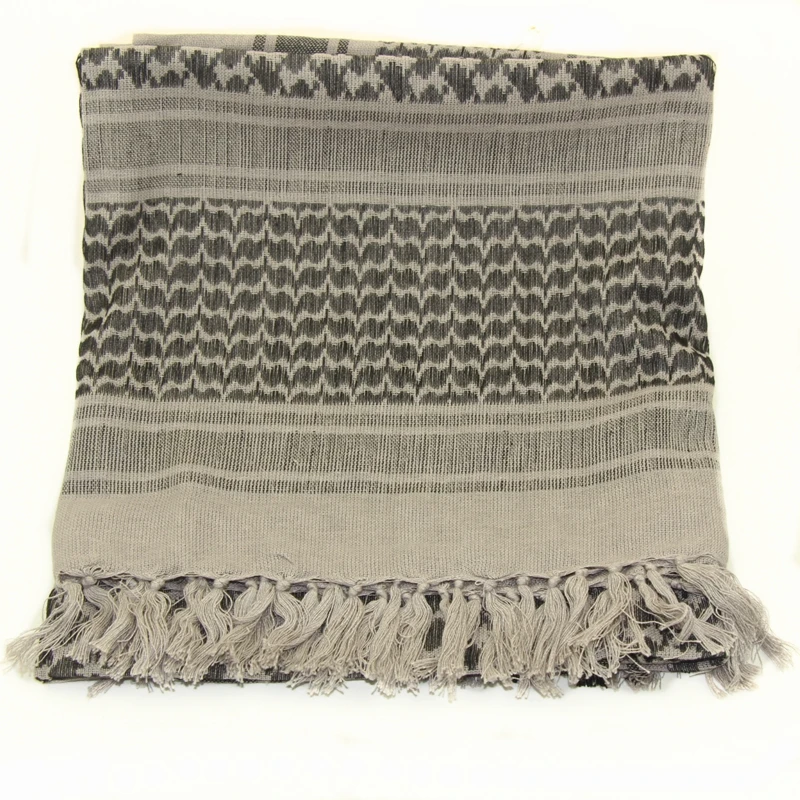 육군 군사 전술 스카프, Keffiyeh Shemagh 아랍 스카프, 숄 목 커버, 헤드 랩 그레이, 도매 