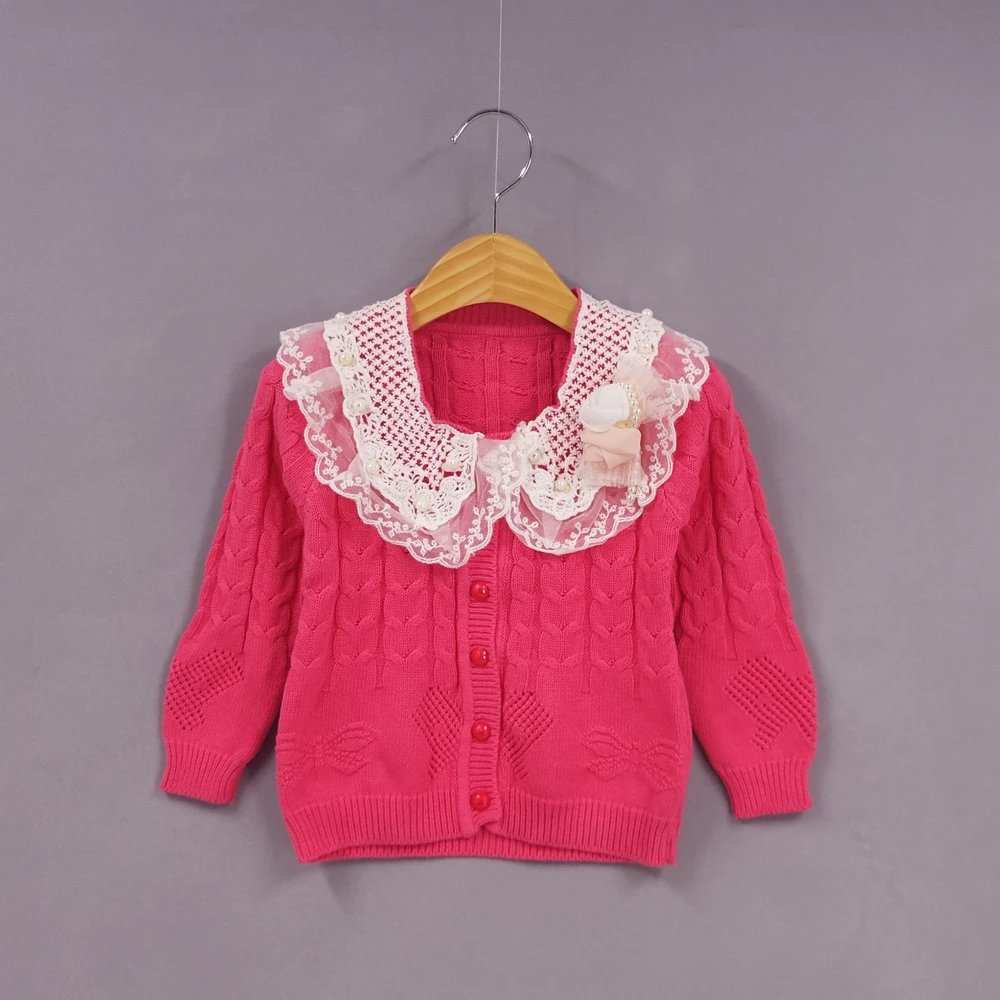

3Years Baby Girls Sweaters Cardigans Spring Autumn 100% Cotton Knitted Cardigans Kids Clothing Little Girls Clothes Orange