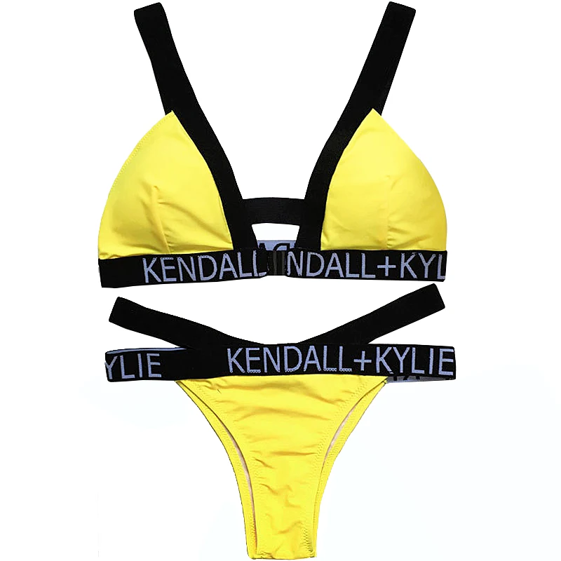 

black letter bandage bikini letter printing bikini lady swimsuit swim wear women