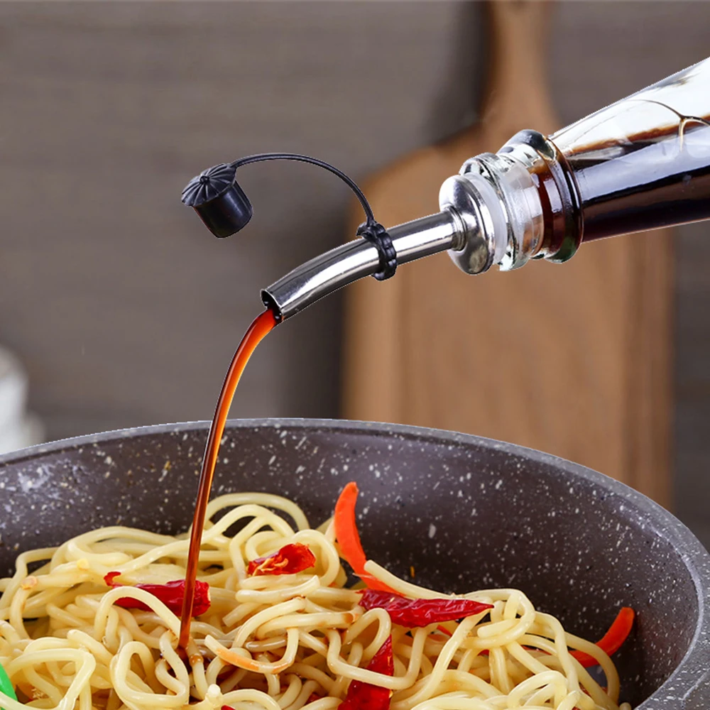

High Quality Plug Liquor Flow Stopper with lid seal seasoning oil pot mouth stopper wine bottle mouth plug kitchen supplies