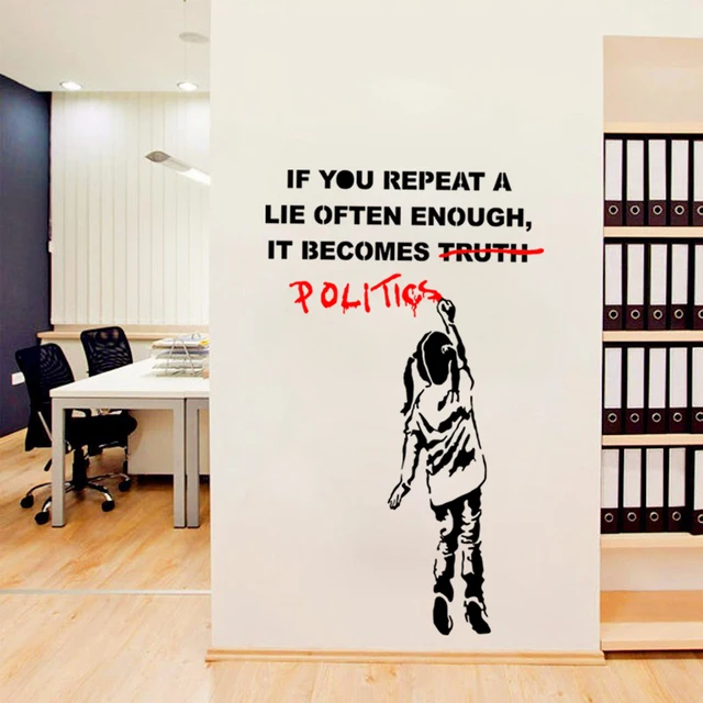 zn banksy vinyl wall decal street art graffiti politics lie wall