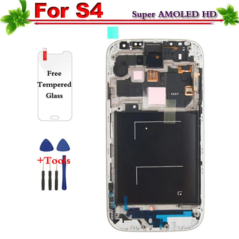 

AMOLED Replacement for Samsung Galaxy S4 i337 LCD Display Touch Screen Digitizer Assembly with frame for Samsung S4 i337