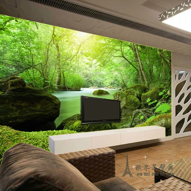 Beibehang wallpaper  untuk dinding  segar hutan  brid 