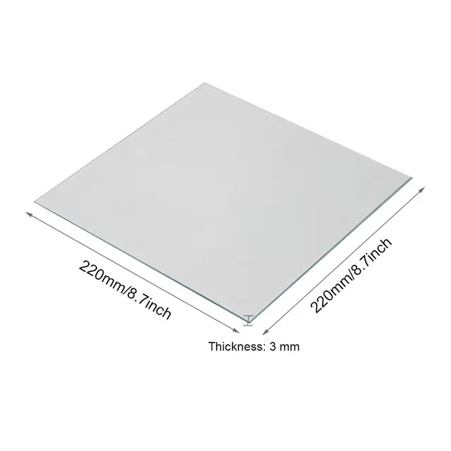 Best Offers Borosilicate Glass Build Plate 220 x 220 x 3mm for MK2/MK2A, Wanhao Duplicator i3, Anet A8 / A6,  MP Maker Select 3D Printer