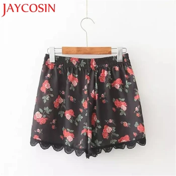 

JAYCOSIN 2018 New Fashion Women Floral Printing High Waist Lace Shorts Summer Casual Short Pants Dropshipping Freeshipping 25p