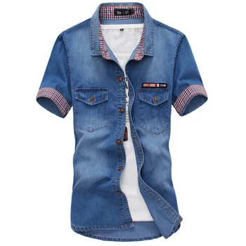 

Shirt Blue Men 2017 Summer New Mens Short Sleeve Shirt male Fashion Business Casual Clothing Hot sale popular Top Size S-3XL