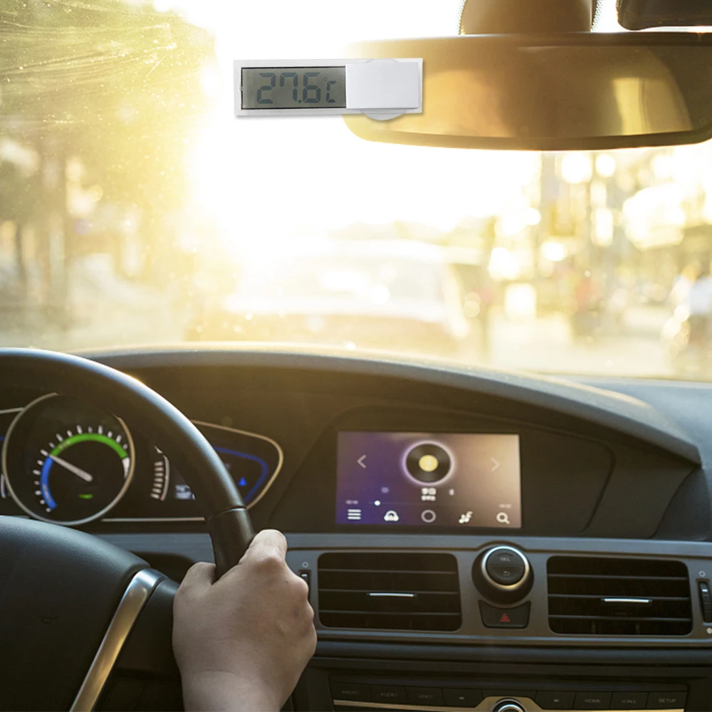 

Osculum Type LCD Car Digital Window Thermometer On The Window Celsius Fahrenheit High Quality Car Digital Clock