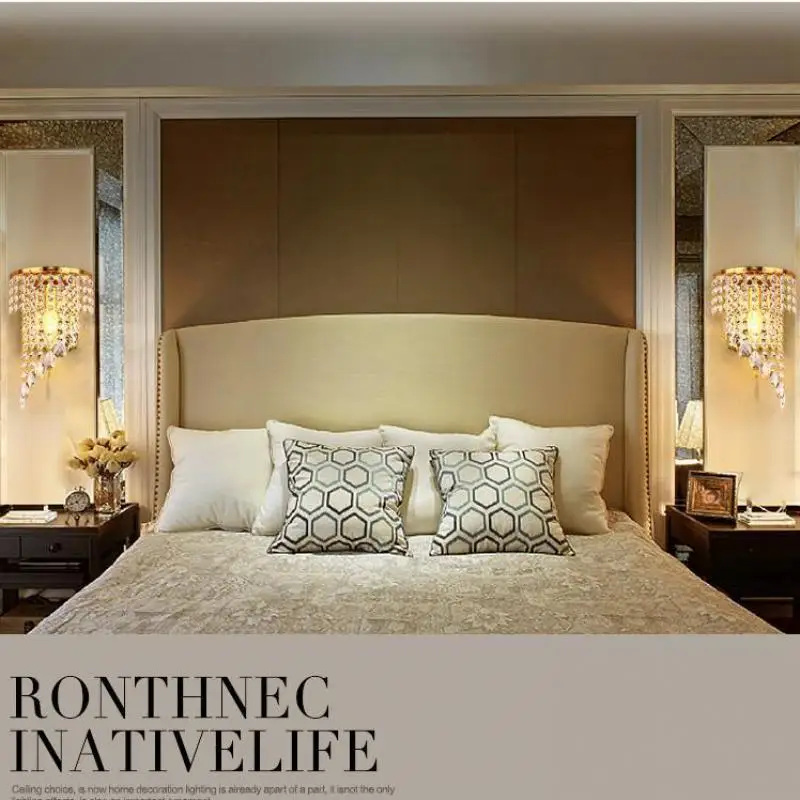 Esquerda e Direita Lâmpada de Parede de Prata Prata de Ouro Sala de Cabeceira Lâmpada de Parede Par de Cromo um Luz Sconce da de Ouro Foyer Quarto Luz Sconce Cristal 29 chrome prata arandela lâmpada de parede foyer