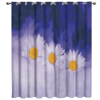 

Purple Daisy Room Curtains Large Window Living Room Decor Bedroom Kitchen Outdoor Decor Curtain Panels With Grommets Curtains