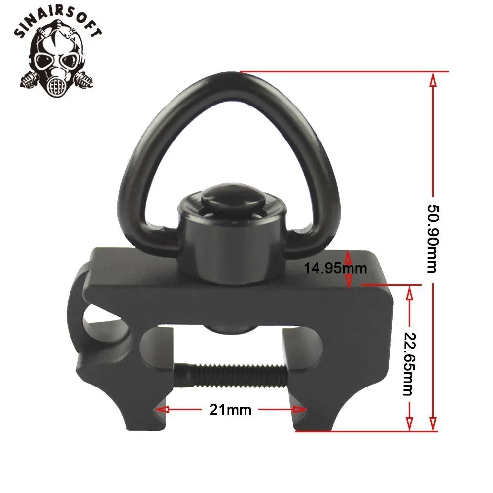 

Hot High Quality (250 Lb. Pull)Quick-Detach Sling Adapter With 20mm Picatinny Rail Mount Base For Paintball Hunting Accessories
