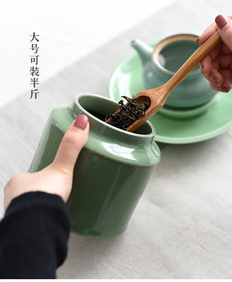 Чайные канистры керамика Longquan Cceladon дорожные герметичные контейнеры для хранения