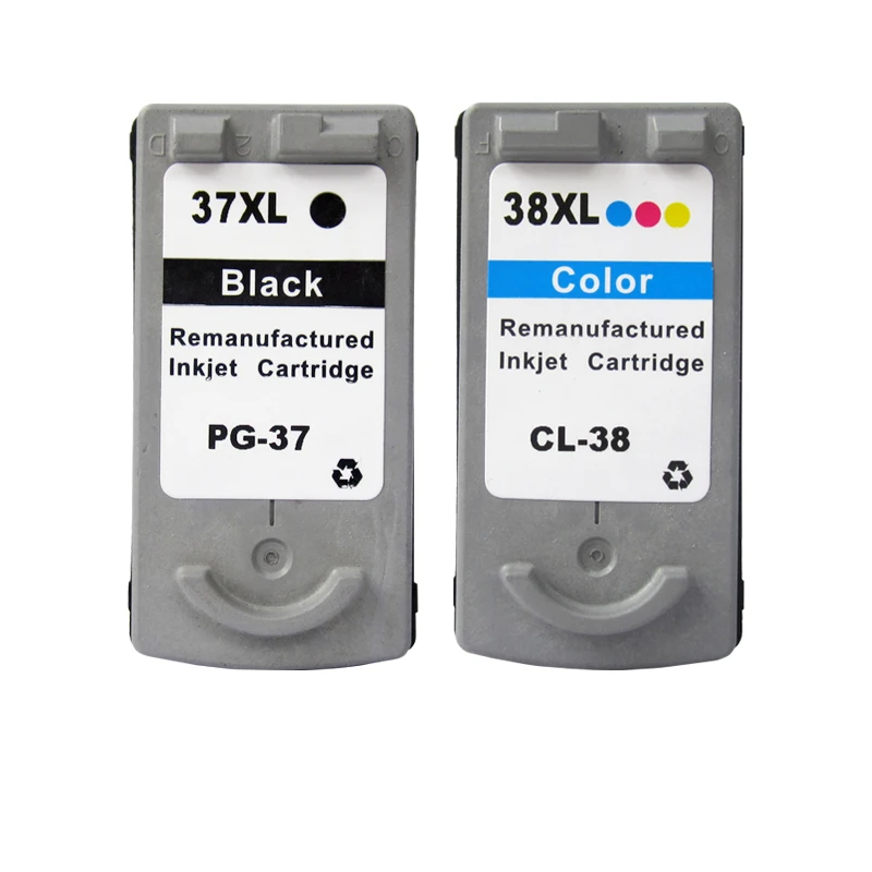 (2Pcs/lot )Attractive price!Remanufactured ink cartridge for PG37 CL38 use for Canon IP1800 2600