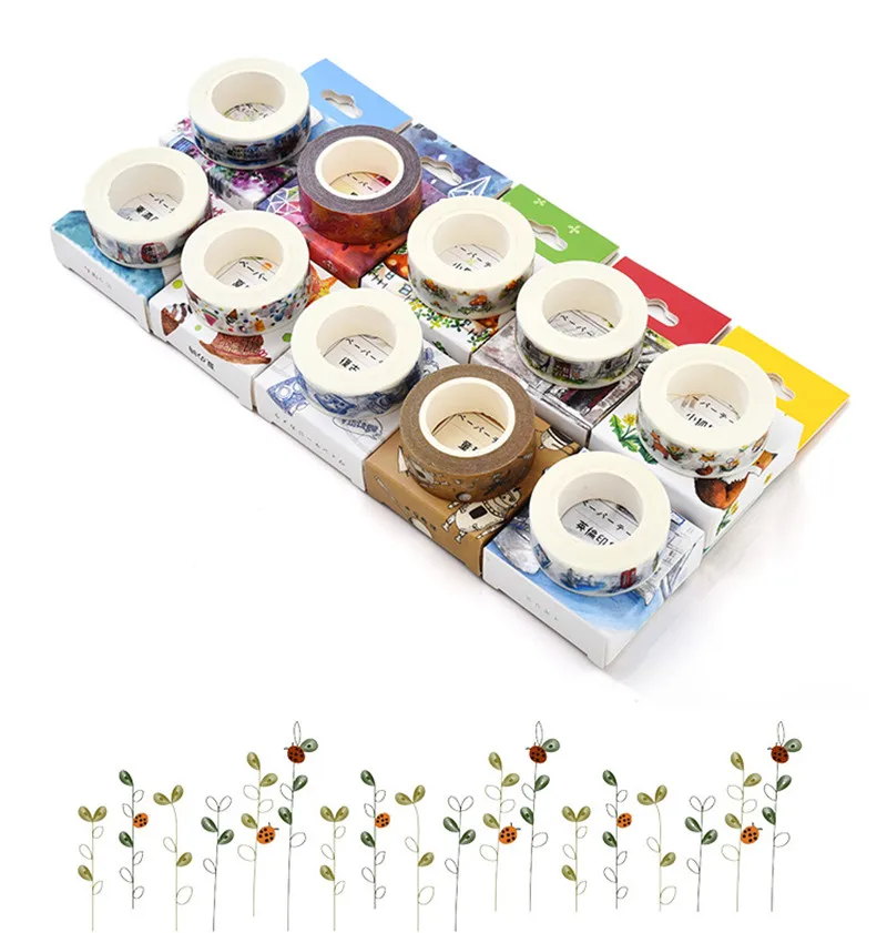 

Japanese Flower Cartoon Cute Adhesive Washi Tape Vintage Fox Anime Space Washitape Wash Papeleria School Stationery Store Items