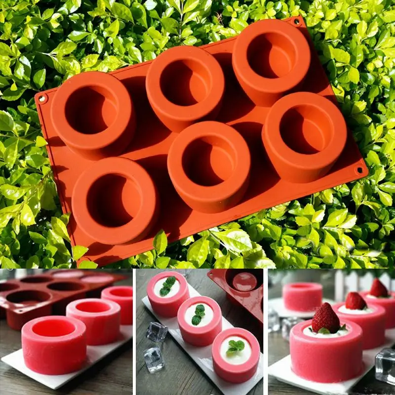 Форма для выпечки 6 отверстий силиконовая антипригарная|cake mould|muffin cupssilicone mold |