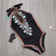 Цельный купальный костюм Женская одежда для плавания Холтер купальный костюм для женщин купальный костюм Ретро Монокини Женская пляжная одежда Мягкий купальный костюм