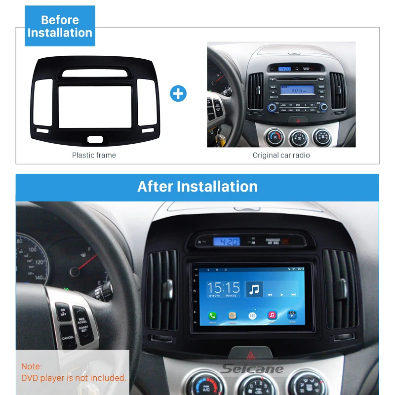 OEM Стиль без зазора Seicane 2 Din автомобиля Радио Рамка фасции приборная панель для HYUNDAI ELANTRA(корейский, черный, LHD) установка приборной панели комплект