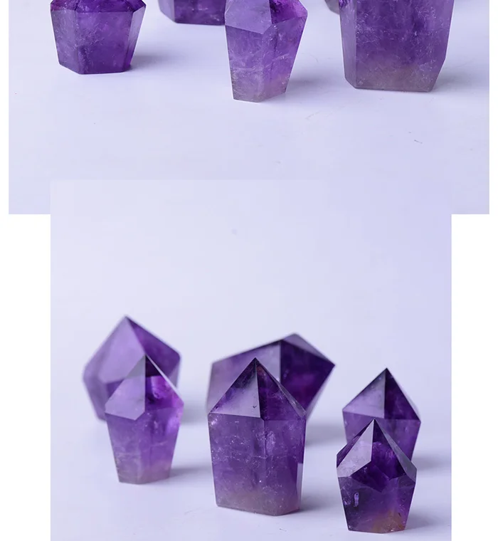 1PC Large Natural Amethyst Hexagonal Column Crystal Point Mineral Ornament Home Furnishing DIY Gift Decoration Free Shipping