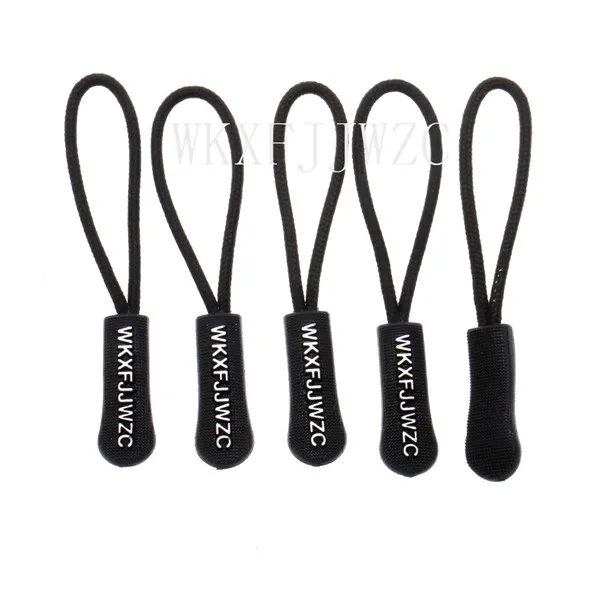 20pcs Black Zipper Pulls Strong Nylon Cord Non slip with Rubber Gripper