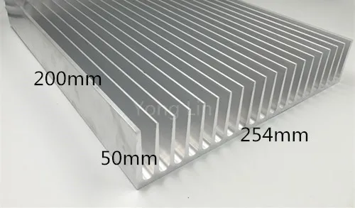 1 шт. алюминиевый радиатор 254*50-200 мм высокой мощности радиатора трансформатор плавники радиатор холодный
