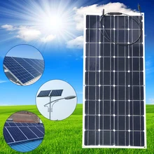 20V 100W Monocrystalline Solar Panel Semi Flexible Efficiency Panel Solar Module Charger For RV Boat 12V Battery Charger