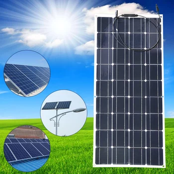 

20V 100W Monocrystalline Solar Panel Semi Flexible Efficiency Panel Solar Module Charger For RV Boat 12V Battery Charger
