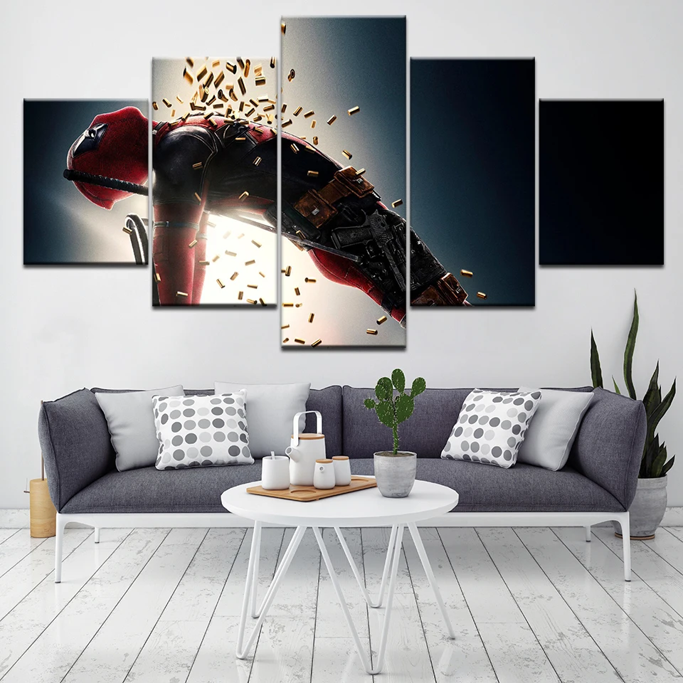 

5 Panel Art Picture Spiderman Canvas Painting Pictures Movie Poster Print Living Room Pictures Canvas Painting For Kids Rooms