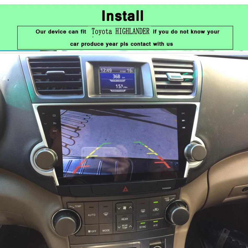 Sale Octa Core 10.1" Stereo 1024*600 Android 9.0 Car DVD GPS Navigation Playerfor Toyota Highlander 2009-2014 Pc Bluetooth 3/4G Radio 1