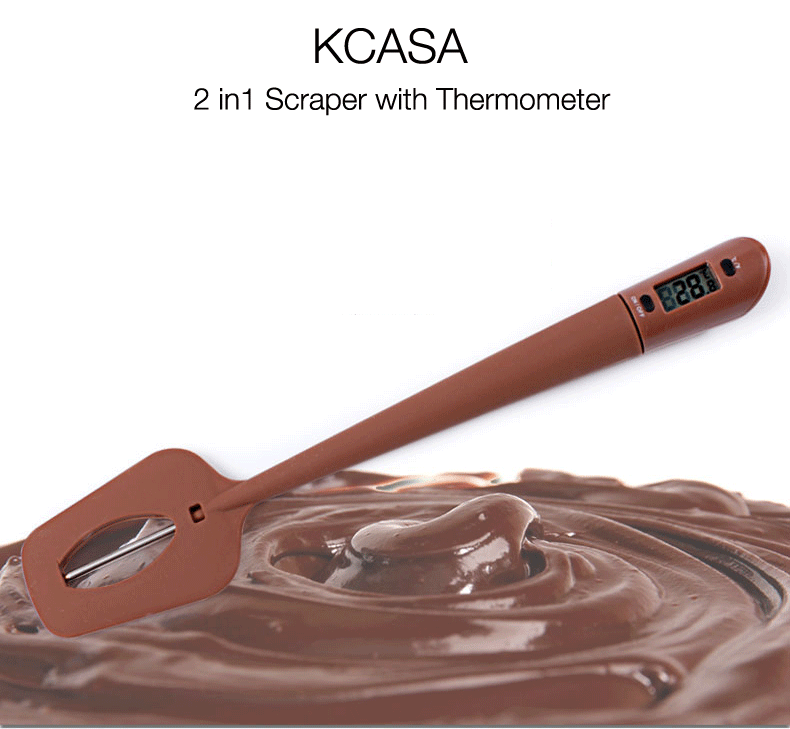 KCASA KC-SN04, силиконовая лопатка-скребок, Длинный зонд, цифровой термометр для еды, шоколада, инструменты для выпечки, кухонные гаджеты