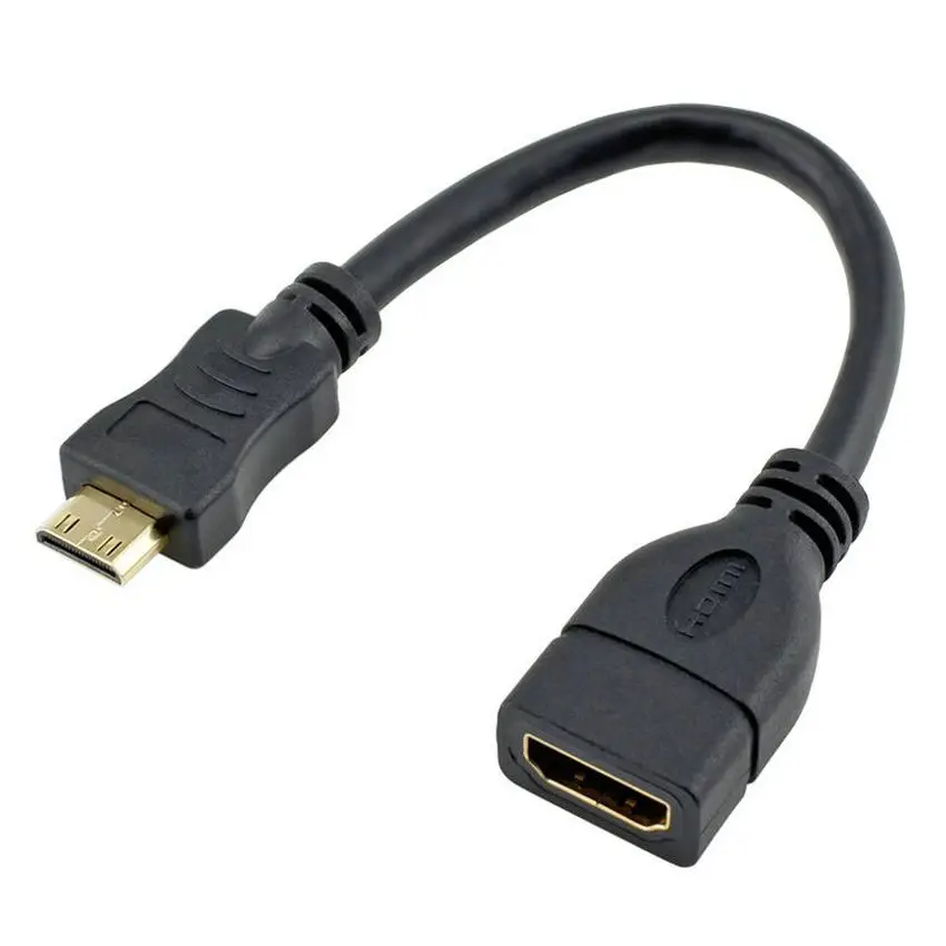 Большой Q MINI HDMI мужчины к женщине HDMI конвертер Кабель-адаптер шнура 1080 P Высокое качество 15 см