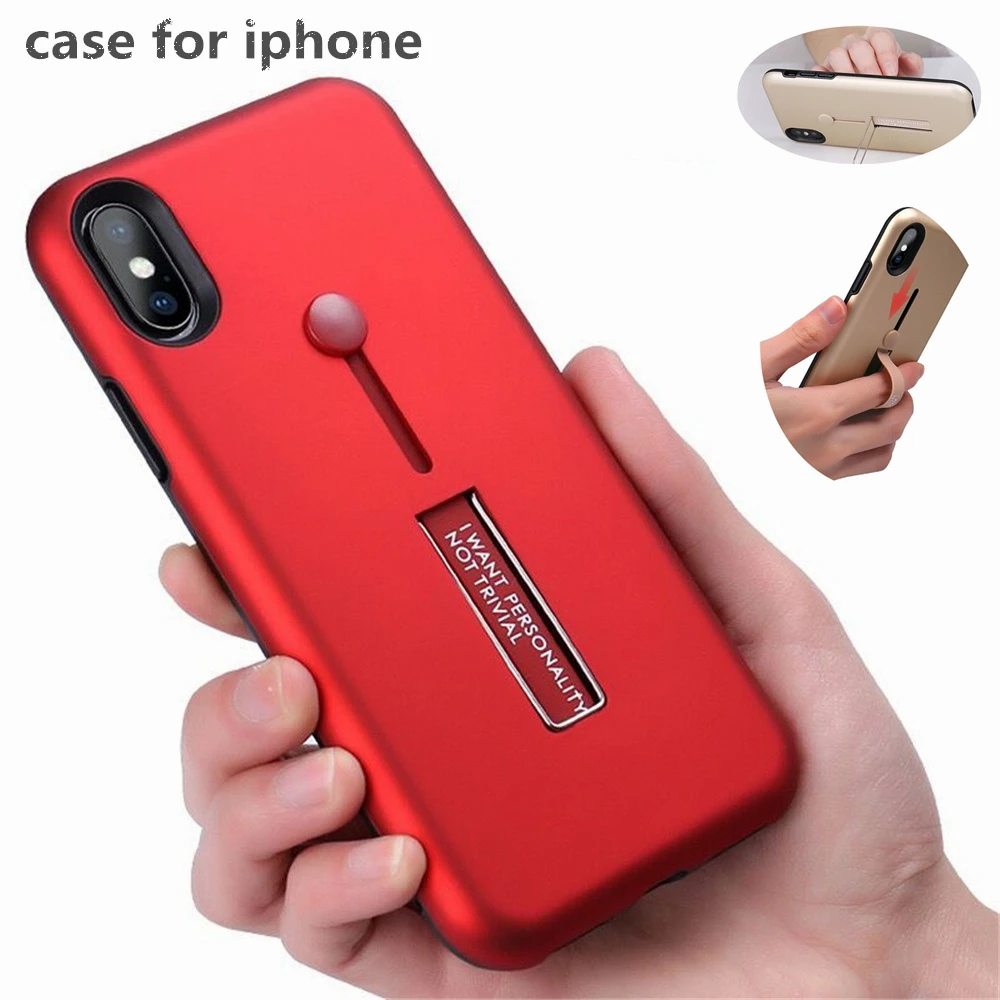 

Ring buckle case for iphone 6 6s 7 8 plus cover matte TPU case foothold holder stand case for iphone X Xs max Xr back cover