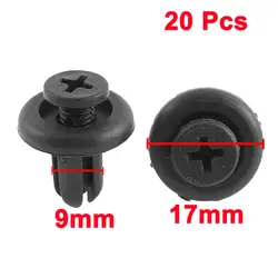 X Autohaux 20 Шт. 9 Мм Х 17 Мм Уплотнения Ногти Черного Пластика Заклепки Пряжка Клипы
