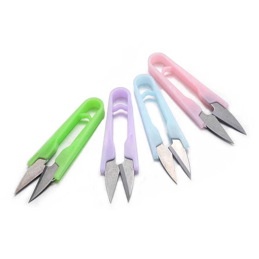 1Pcs U Shape 10X2.7cm Mini Scissors plastic & stainless steel Trimming