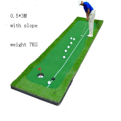 Комплект для мини-гольфа Крытый Паттер тренировочный одеяло набор мини гольф зелени коврик - Цвет: 0.5x3m with slope