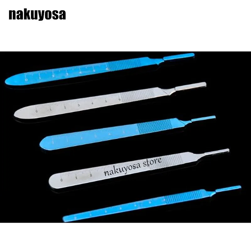 

5pcs/set scalpel blade handdle stainless steel and titanium surgical handle veterinary practice scalpel handle