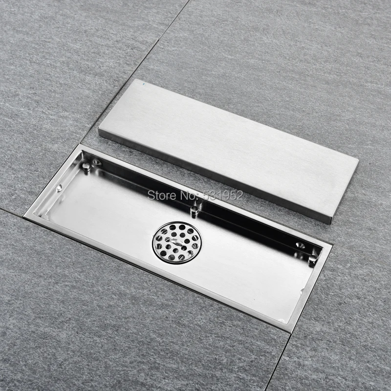 

300 X 110mm Floor Drain 304 Solid Stainless Steel Anti-Odor Bathroom Invisible Shower Floor Drain Deodorization Free Shipping