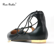 Летние женские балетки на плоской подошве со шнуровкой; повседневная обувь с острым носком для девочек; дизайнерские женские туфли ручной работы на каблуке с перекрестной шнуровкой; большие размеры