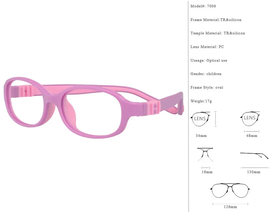 Для детей оправы для очков TR90 силиконовые мальчиков женские очки кадр очки 7006