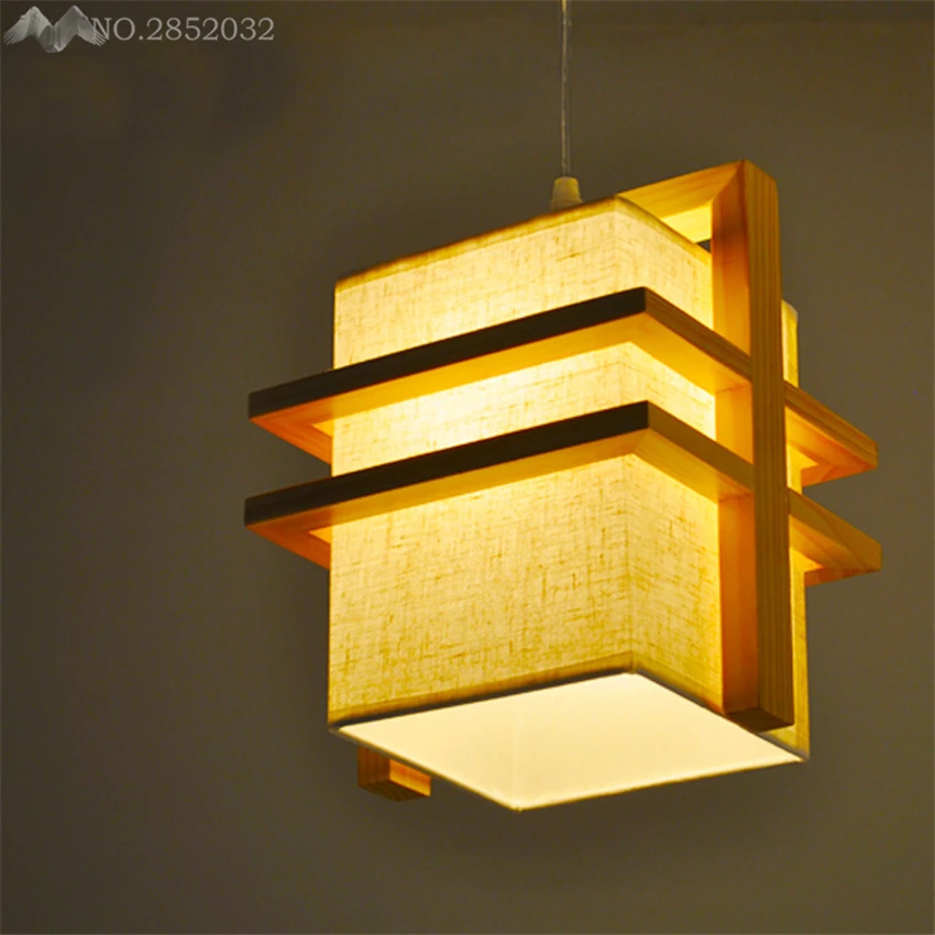 

Simple Cloth Wooden Pendant Lights Chinese/Japan/Korea Style Pendant Lamp For Restaurant Dining/Living Room Lighting Fixture LFH