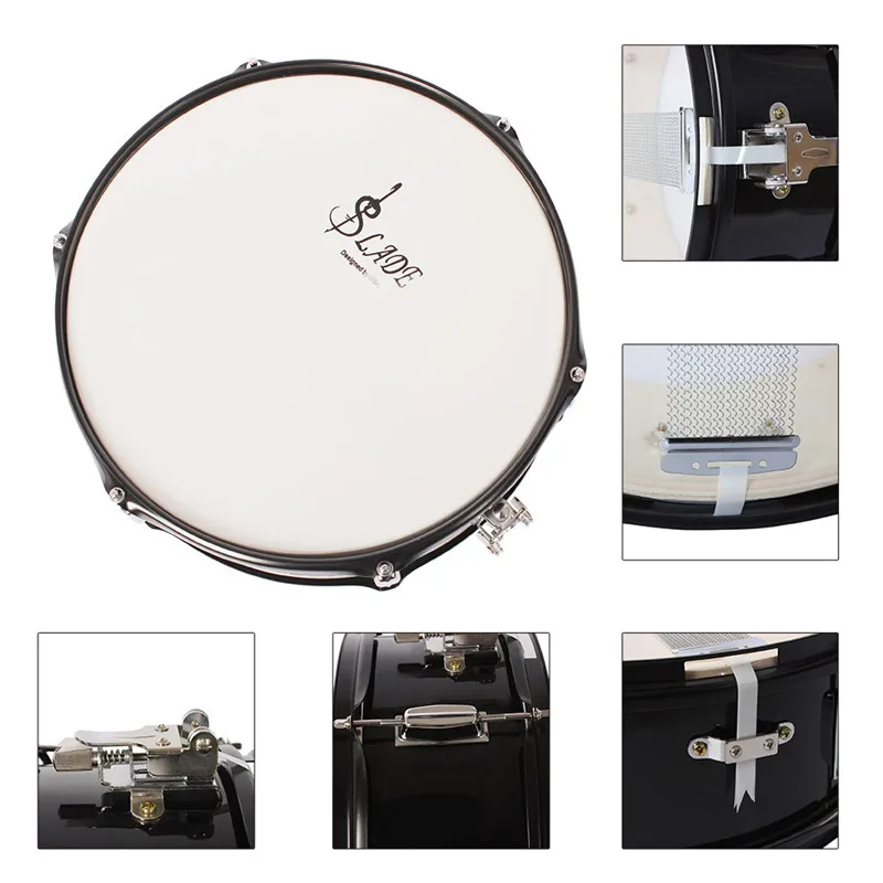 

New Arrival 14 inch Snare Drum head Professional Snare Drum Head with Drumstick Drum Wrench Strap for Student Band