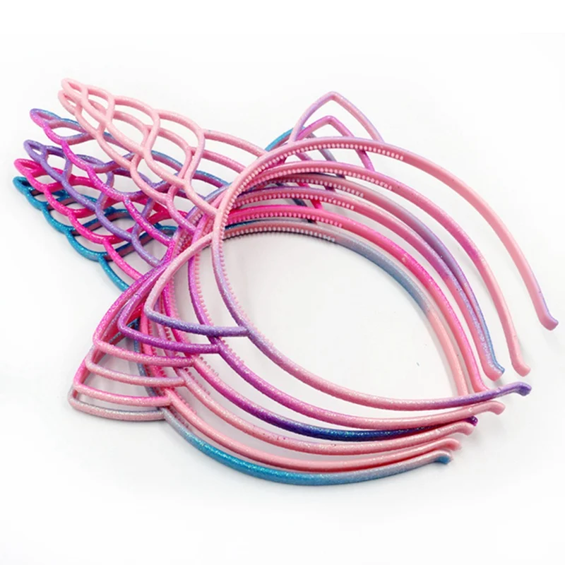 

6pcs/lot Girls Unicorn Hairbands Lovely Hair Hoop Princess Plastic Unicorn Headband for Party Hair Accessories