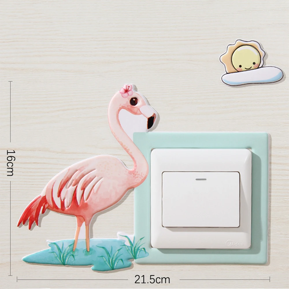 

3D Wall Silicone On-off Switch Glow In The Dark Switch Outlet Wall Sticker Cute Cartoon Animal Room Decor