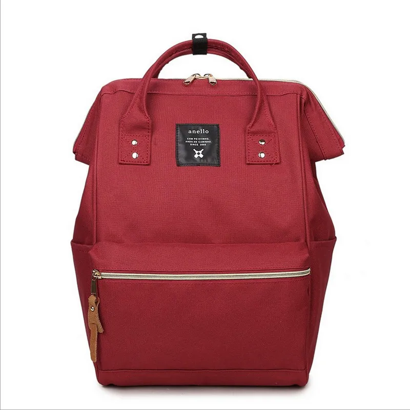 Оригинальные школьные рюкзаки anello, Холщовый водонепроницаемый рюкзак для ноутбука, сумка для колледжа для женщин, легкое кольцо, рюкзак - Цвет: Бургундия