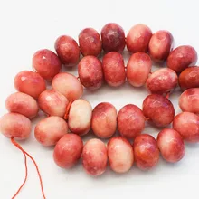 Свободные бусины розовый красный нефрит граненый 13*18 мм для изготовления ювелирных изделий ожерелье 13 дюймов FPPJ