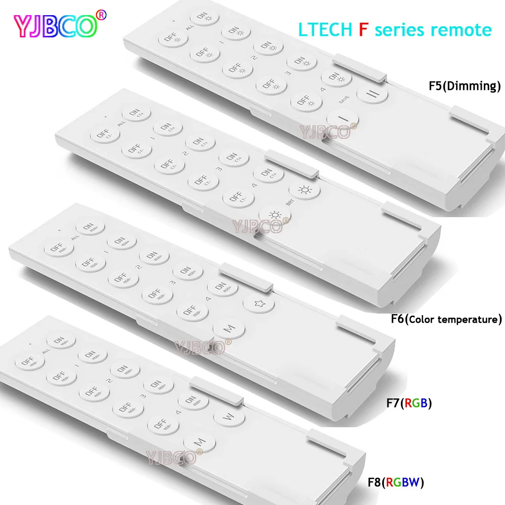 

2.4G 4 zone F5 F6 F7 F8 LTECH dimmimg Color Temperature RGB RGBW Remote Control for single color Double white RGB RGBW led strip