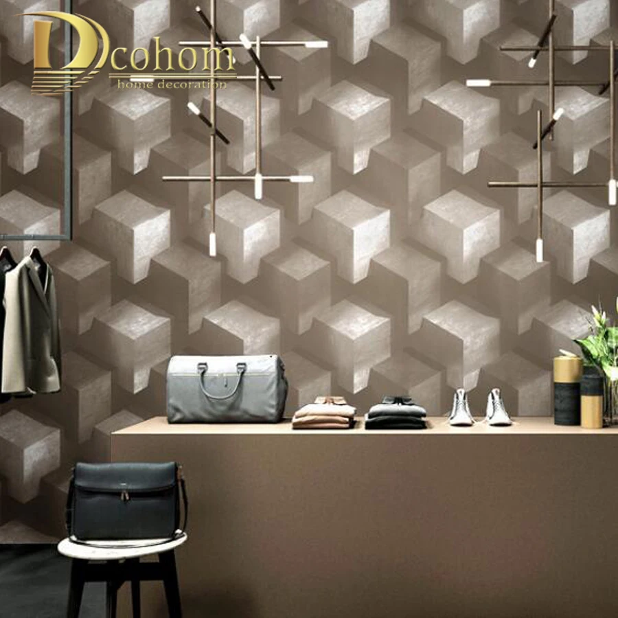 

Abstract Lattice PVC Wallpaper Modern TV Background 3D Block Wallcoverings Colorful Wall Paper Personality Home Decor